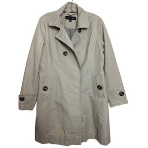 Jones New York Trench Style Khaki Tan Lightweight Jacket Rain Coat